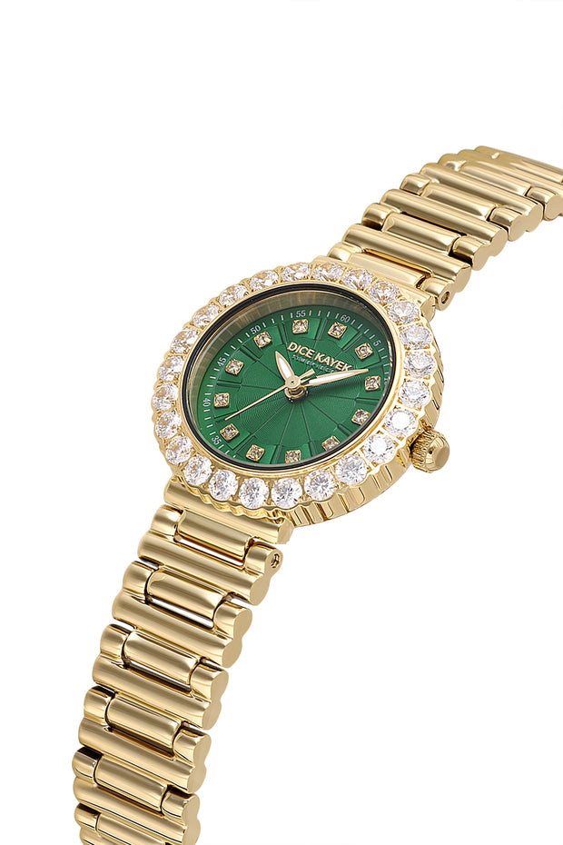 DICE KAYEK Women's Gold Watch With Green Dial - DK.1.AG1461.29