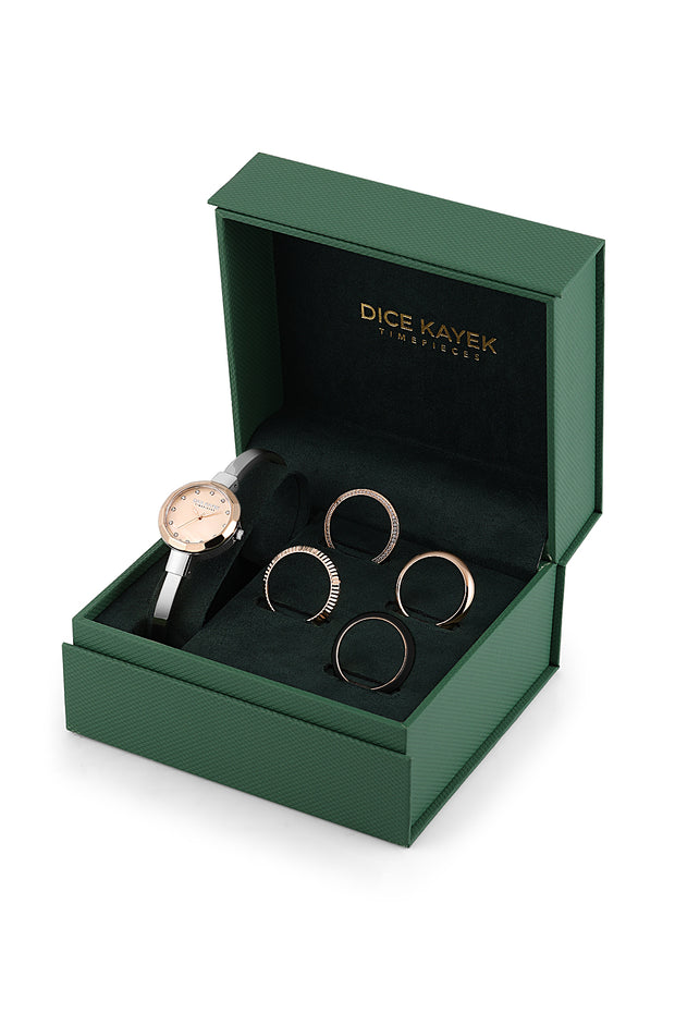 DICE KAYEK Women's Rose & Silver Watch With Rose Dial - DK.1.AG1472.56