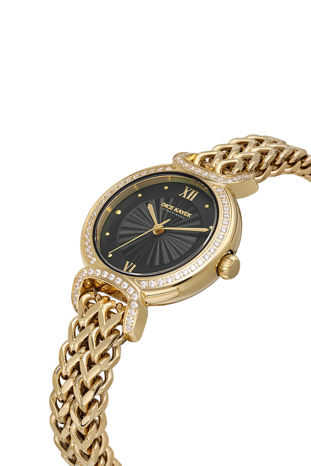 DICE KAYEK Women's Gold Watch With Black Dial - DK.1.AG1411.22
