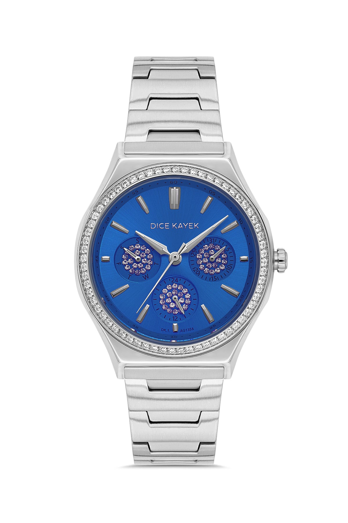 DICE KAYEK Mavi Kadranlı Gümüş Kaplamalı Kadın Kol Saati - DK.1.AG1358.03