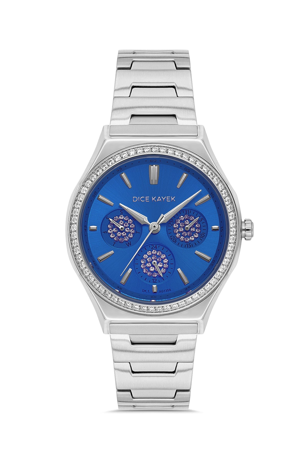 DICE KAYEK Mavi Kadranlı Gümüş Kaplamalı Kadın Kol Saati - DK.1.AG1358.03