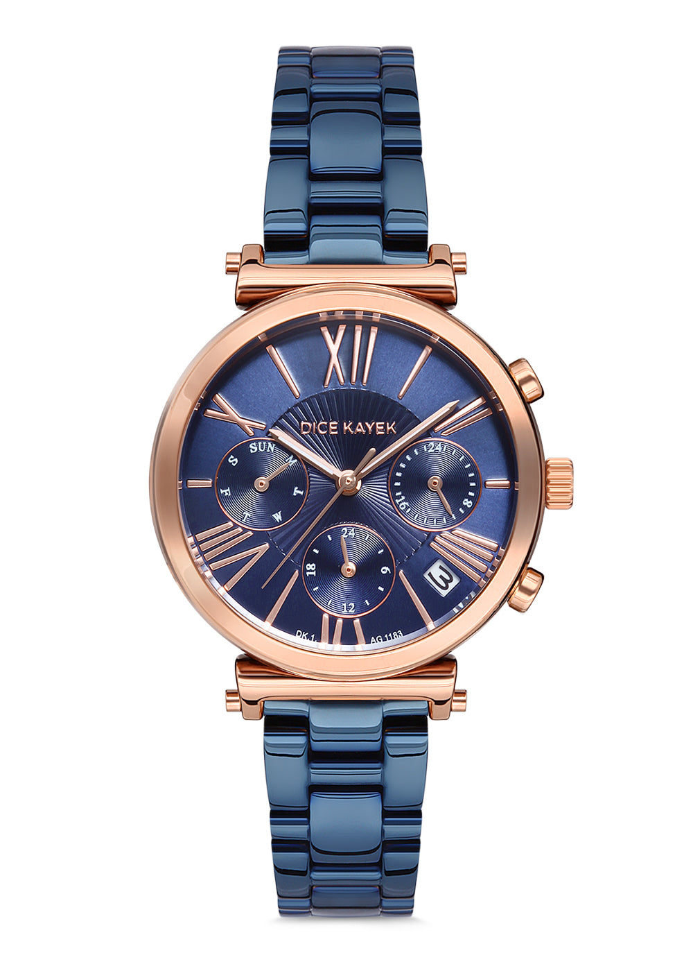 DICE KAYEK Mavi Kadranlı Rose Mavi Kaplamalı Kadın Kol Saati - DK.1.AG1183.05
