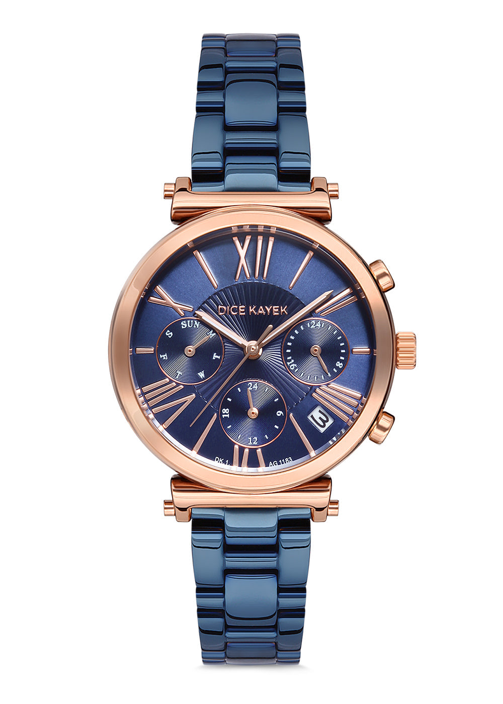 DICE KAYEK Mavi Kadranlı Rose Mavi Kaplamalı Kadın Kol Saati - DK.1.AG1183.05