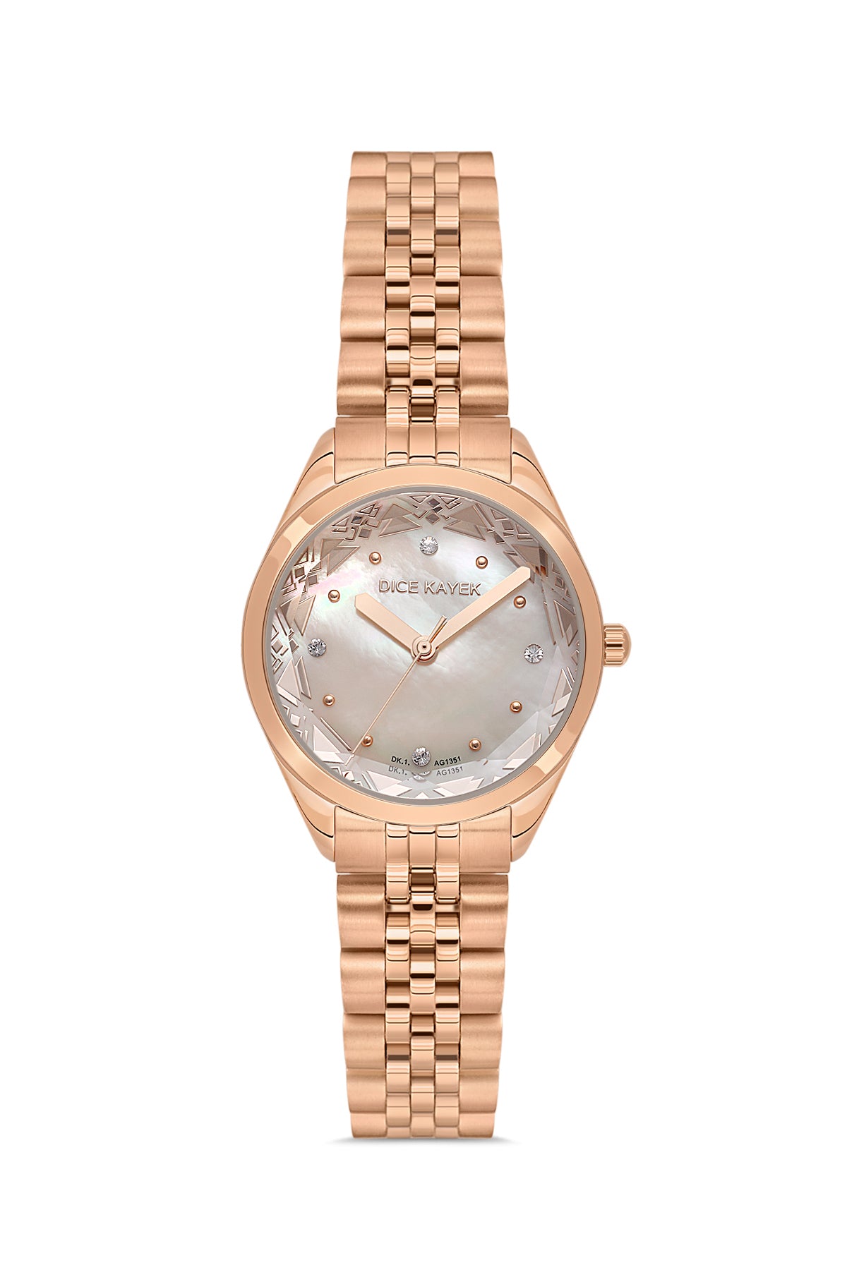 DICE KAYEK Rose Kadranlı Rose Kaplamalı Kadın Kol Saati - DK.1.AG1351.08