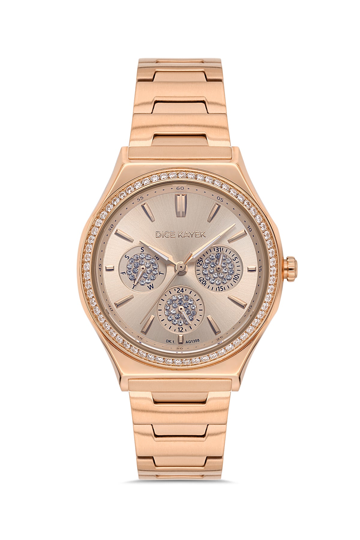 DICE KAYEK Rose Kadranlı Rose Kaplamalı Kadın Kol Saati - DK.1.AG1358.09