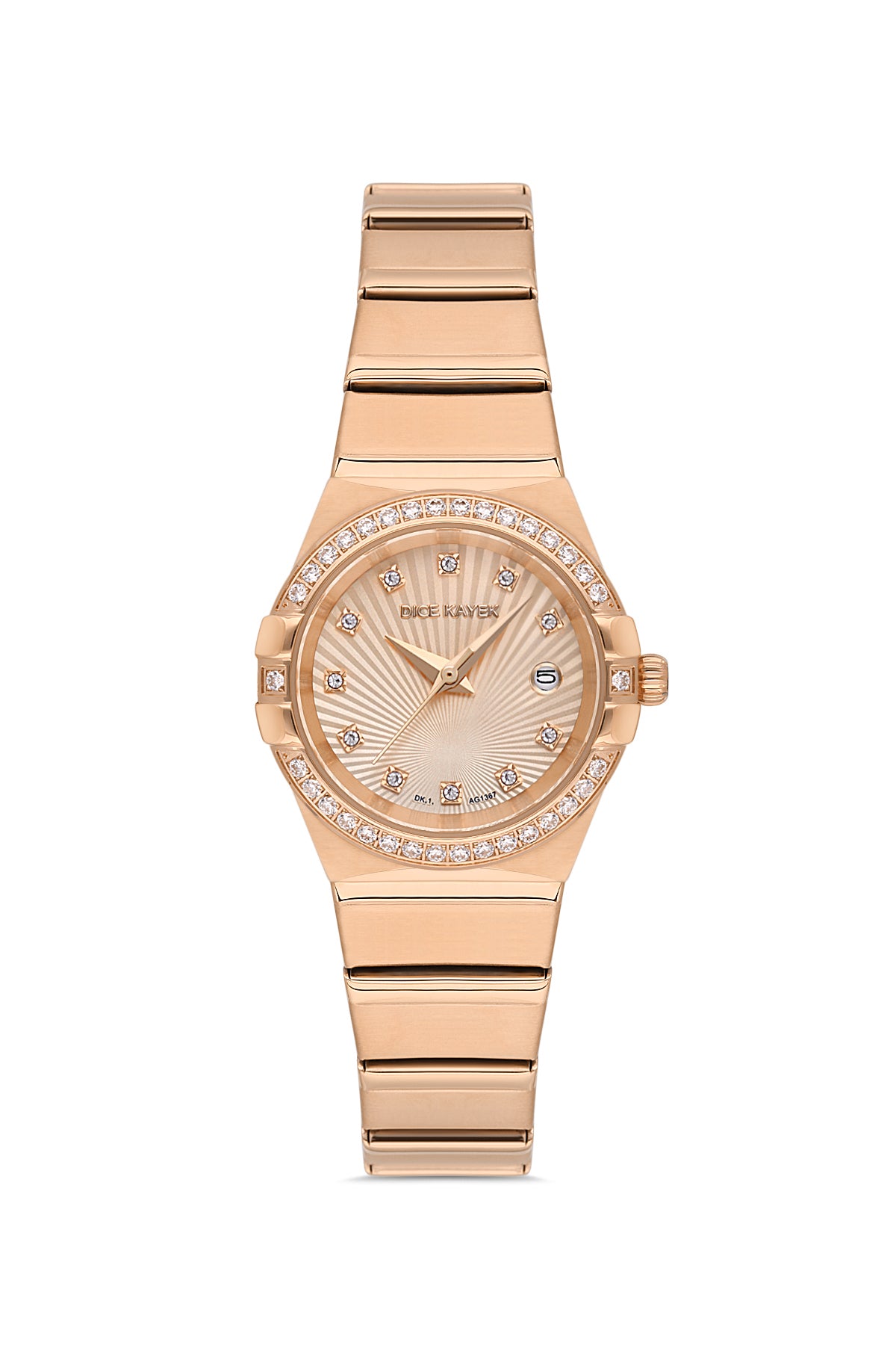 DICE KAYEK Rose Kadranlı Rose Kaplamalı Kadın Kol Saati - DK.1.AG1367.09