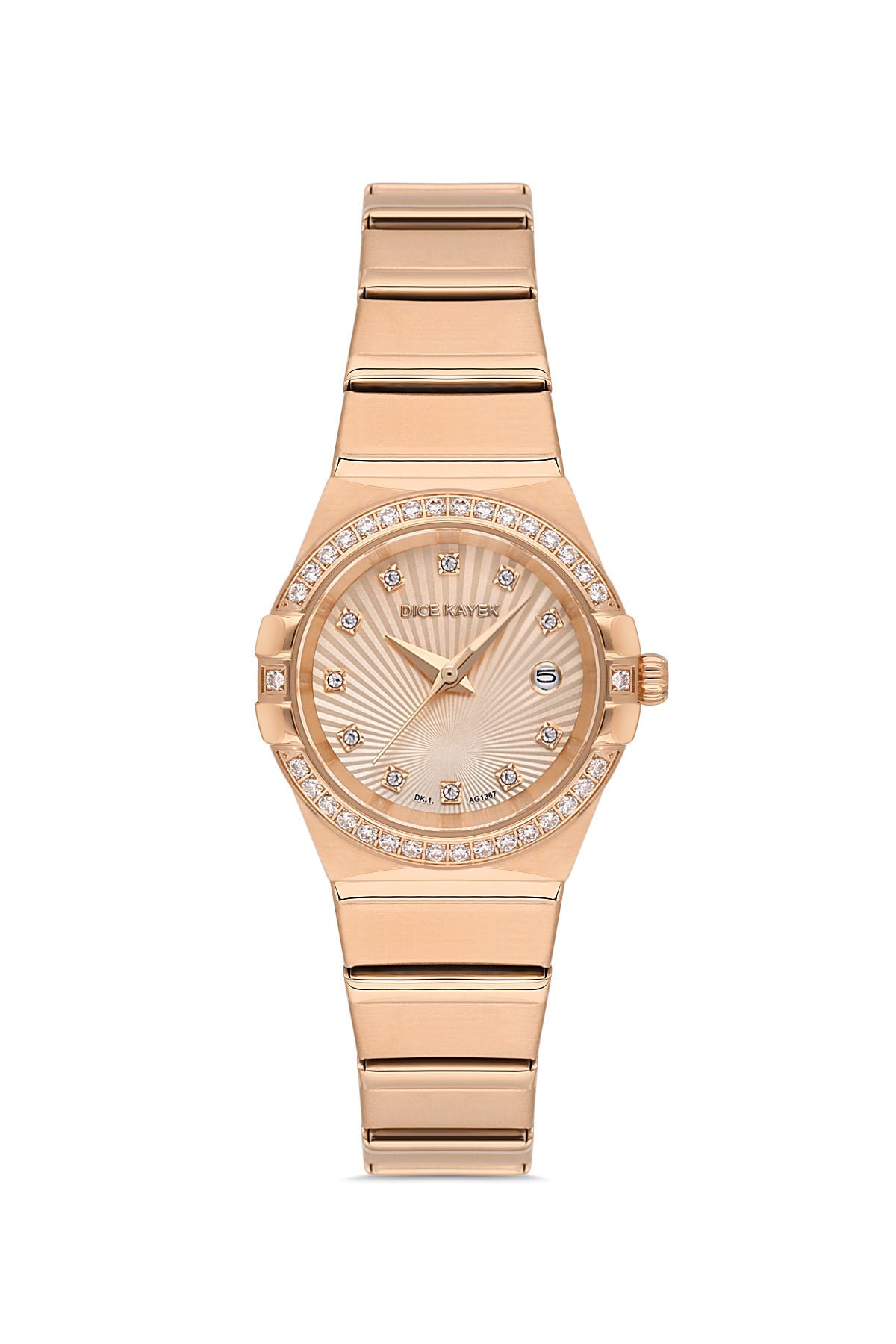 DICE KAYEK Rose Kadranlı Rose Kaplamalı Kadın Kol Saati - DK.1.AG1367.09