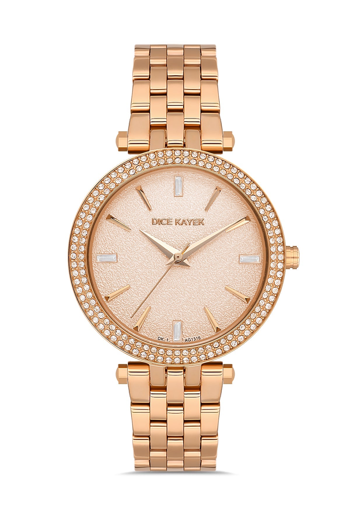 DICE KAYEK Rose Kadranlı Rose Kaplamalı Kadın Kol Saati - DK.1.AG1316.08