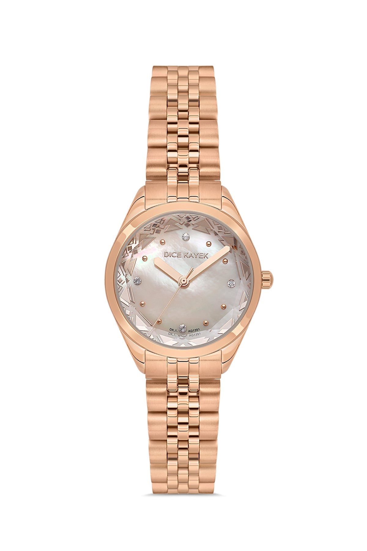 DICE KAYEK Rose Kadranlı Rose Kaplamalı Kadın Kol Saati - DK.1.AG1351.08