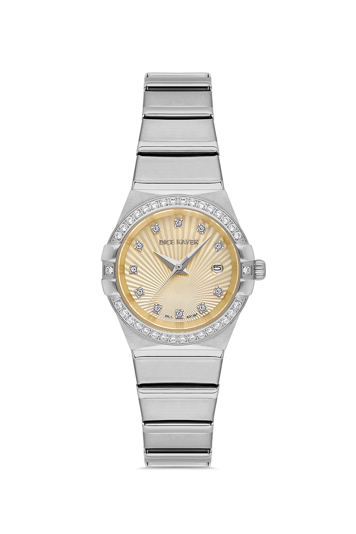DICE KAYEK Sarı Kadranlı Gümüş Kaplamalı Kadın Kol Saati - DK.1.AG1367.04