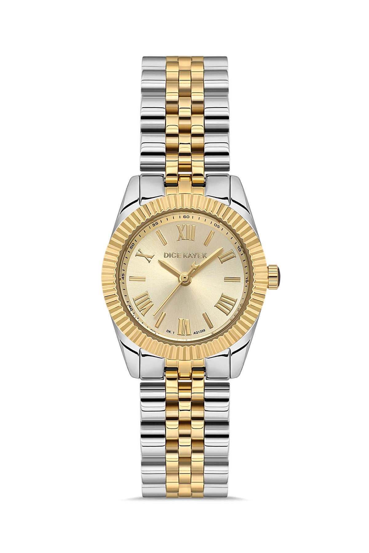 DICE KAYEK Sarı Kadranlı Sarı Beyaz Kaplamalı Kadın Kol Saati - DK.1.AG1359.06