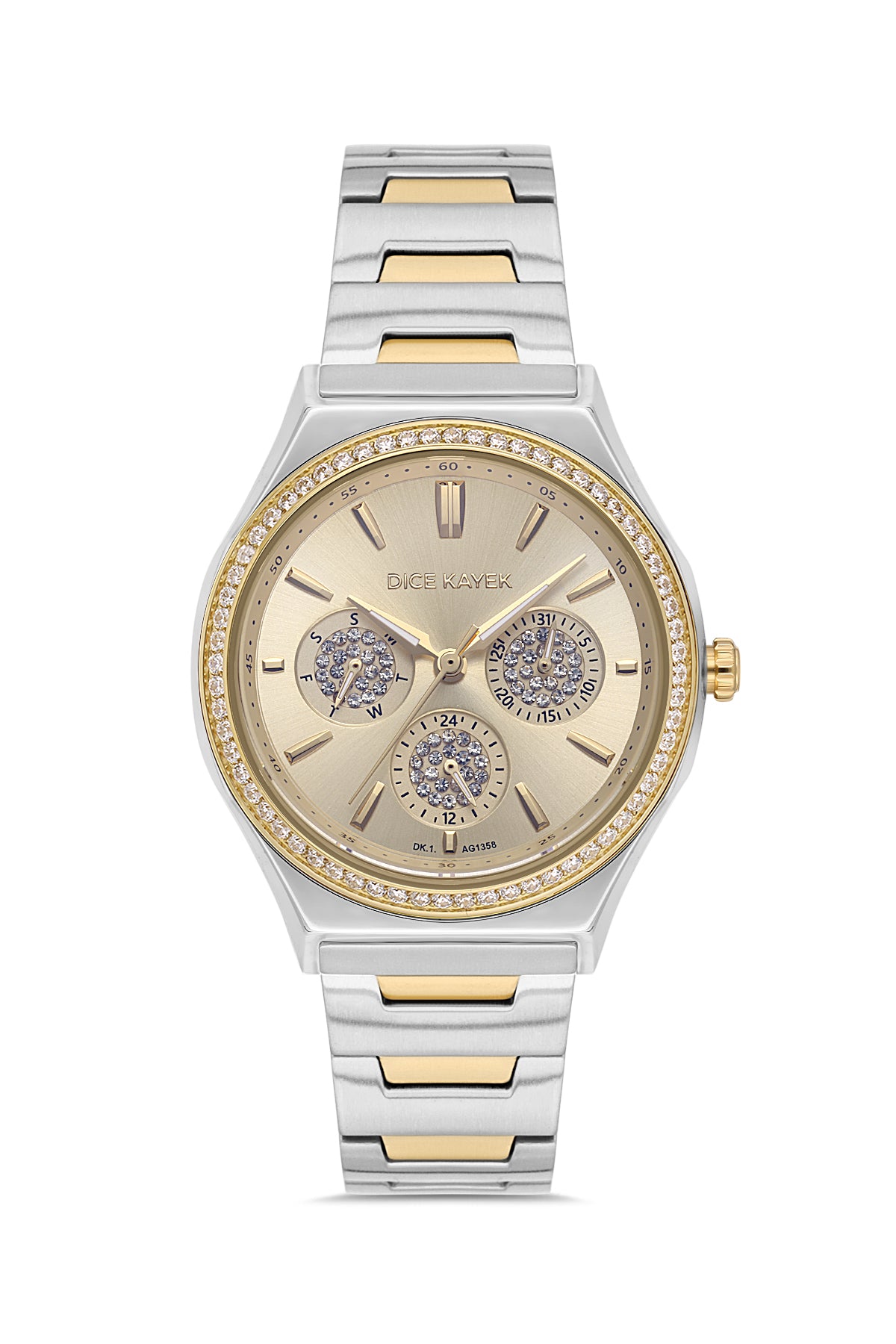 DICE KAYEK Sarı Kadranlı Sarı Beyaz Kaplamalı Kadın Kol Saati - DK.1.AG1358.06