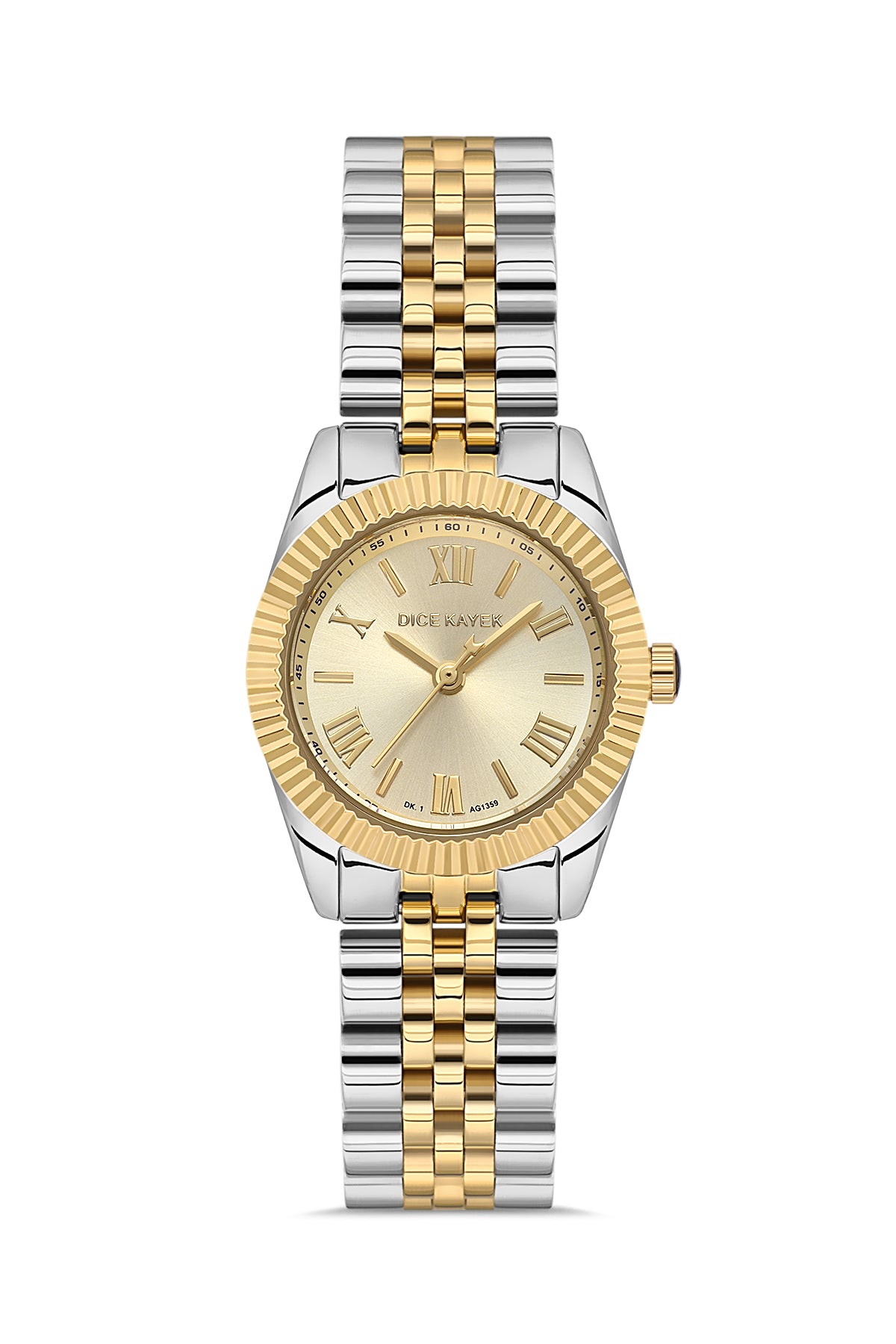 DICE KAYEK Sarı Kadranlı Sarı Beyaz Kaplamalı Kadın Kol Saati - DK.1.AG1359.06