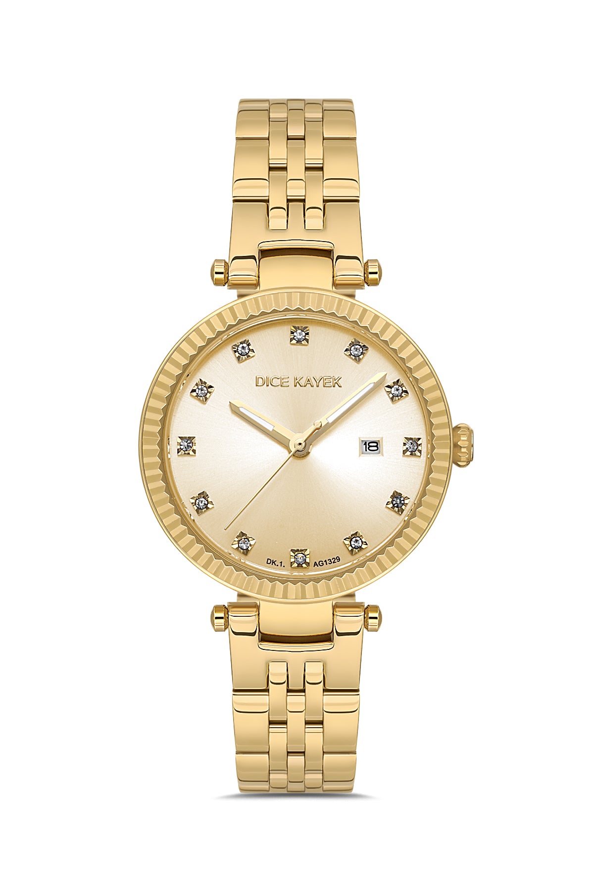 DICE KAYEK Sarı Kadranlı Sarı Kaplamalı Kadın Kol Saati - DK.1.AG1329.09