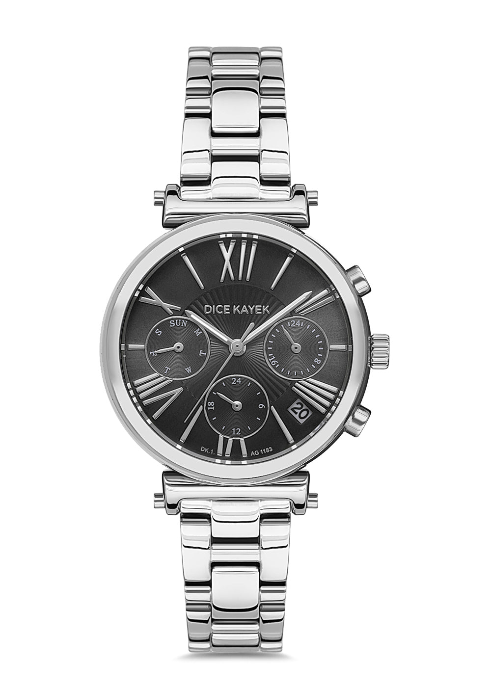 DICE KAYEK Siyah Kadranlı Gümüş Kaplamalı Kadın Kol Saati - DK.1.AG1183.11