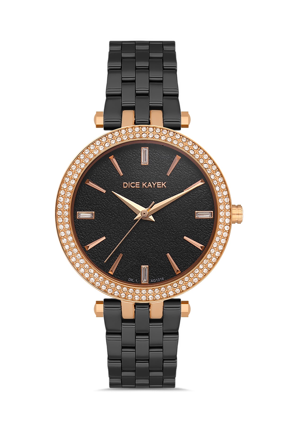 DICE KAYEK Siyah Kadranlı Rose Kaplamalı Kadın Kol Saati - DK.1.AG1316.09