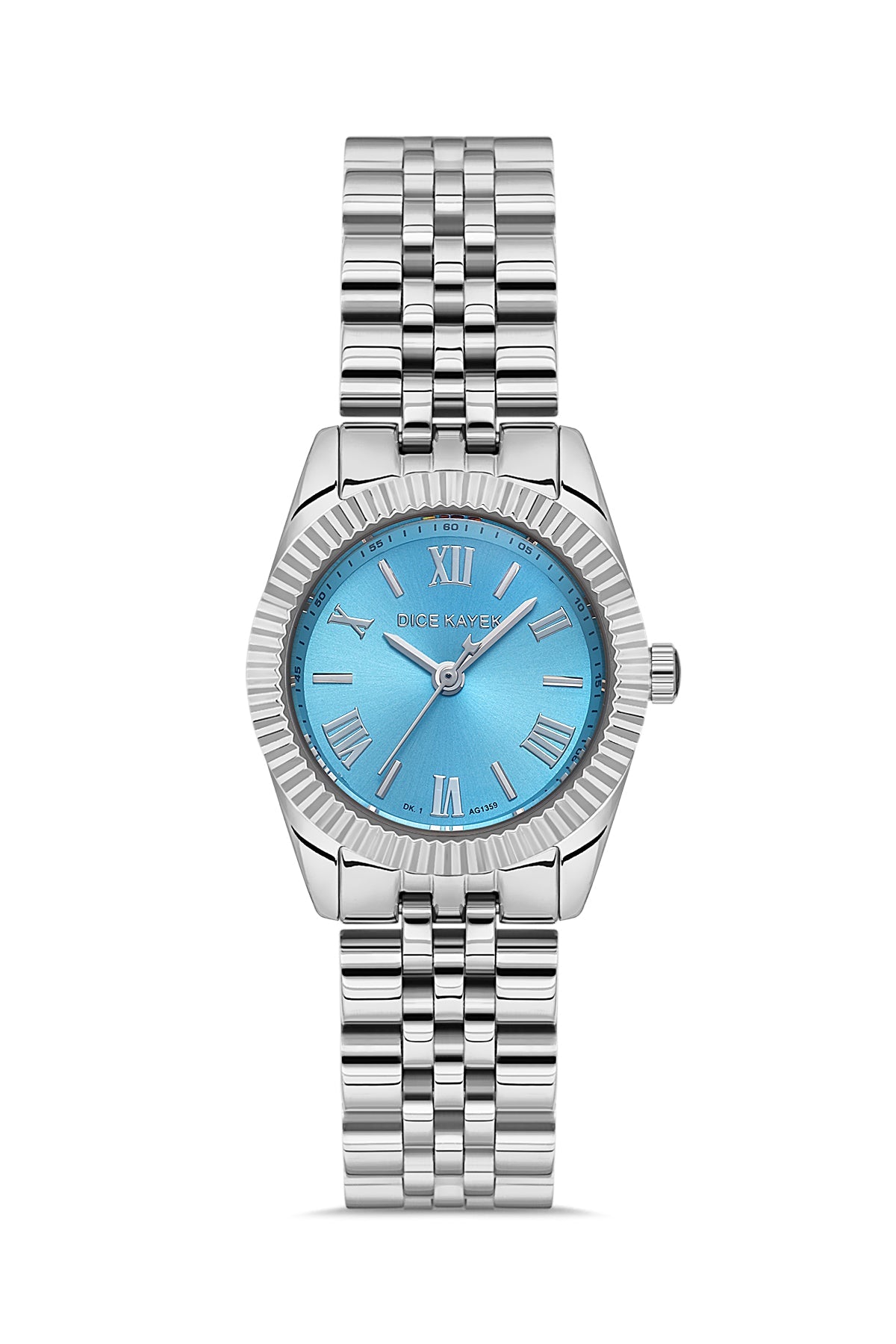 DICE KAYEK Turkuaz Kadranlı Gümüş Kaplamalı Kadın Kol Saati - DK.1.AG1359.03