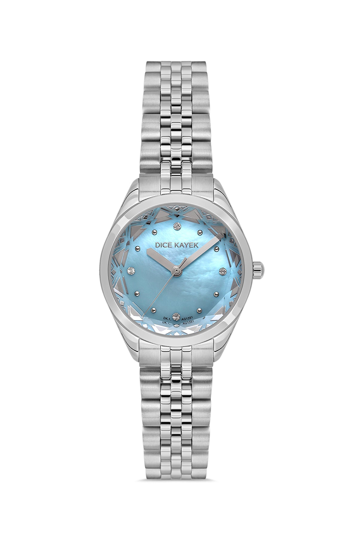 DICE KAYEK Turkuaz Kadranlı Gümüş Kaplamalı Kadın Kol Saati - DK.1.AG1351.03