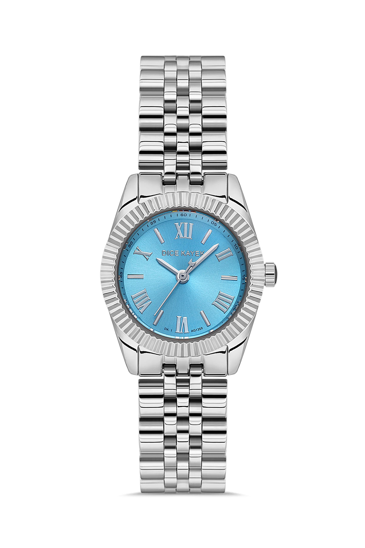 DICE KAYEK Turkuaz Kadranlı Gümüş Kaplamalı Kadın Kol Saati - DK.1.AG1359.03