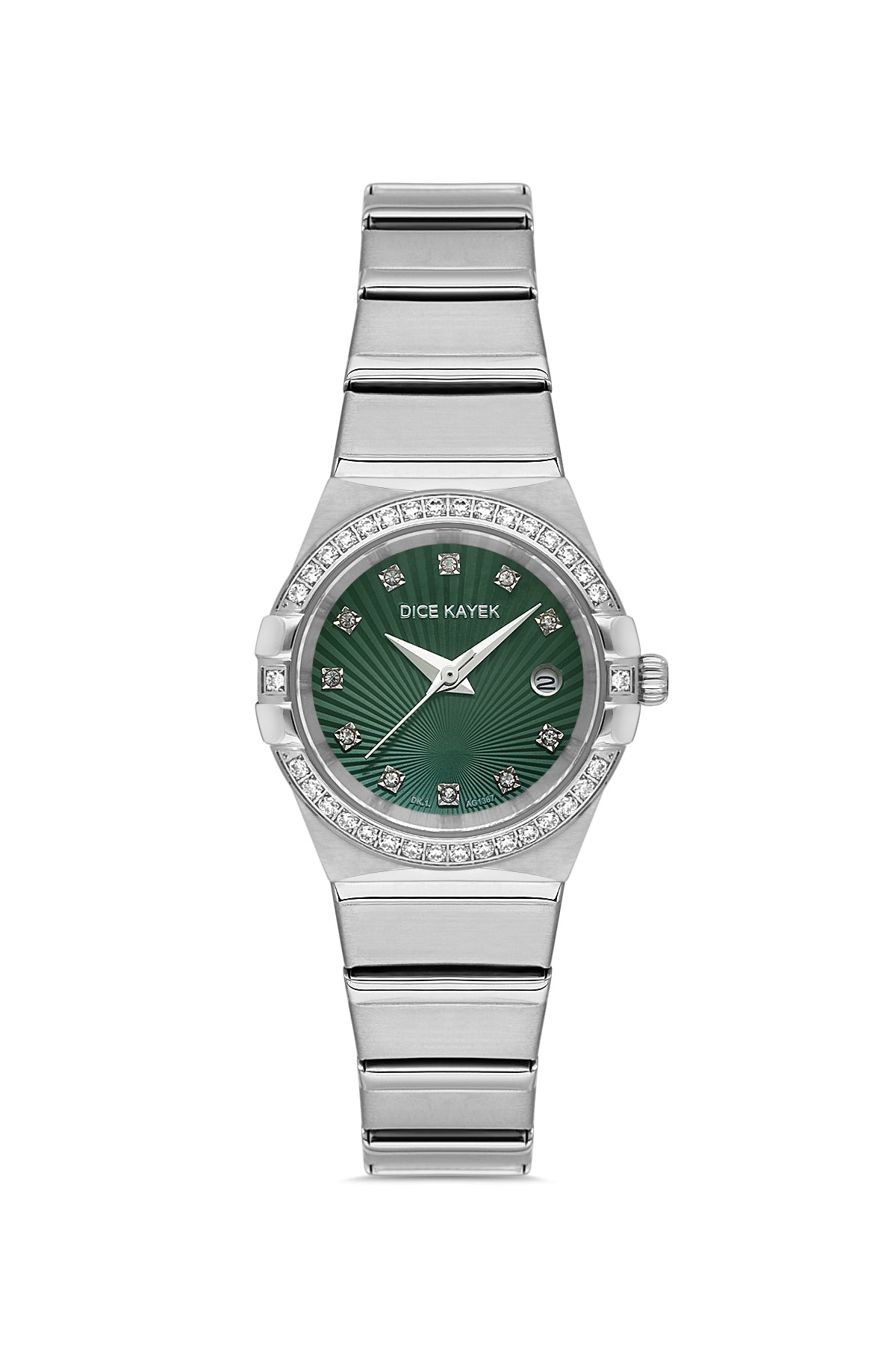 DICE KAYEK Yeşil Kadranlı Gümüş Kaplamalı Kadın Kol Saati - DK.1.AG1367.02