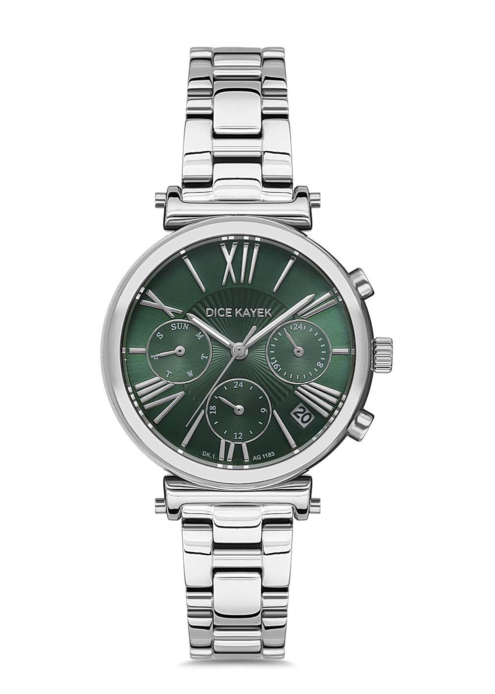 DICE KAYEK Yeşil Kadranlı Gümüş Kaplamalı Kadın Kol Saati - DK.1.AG1183.10