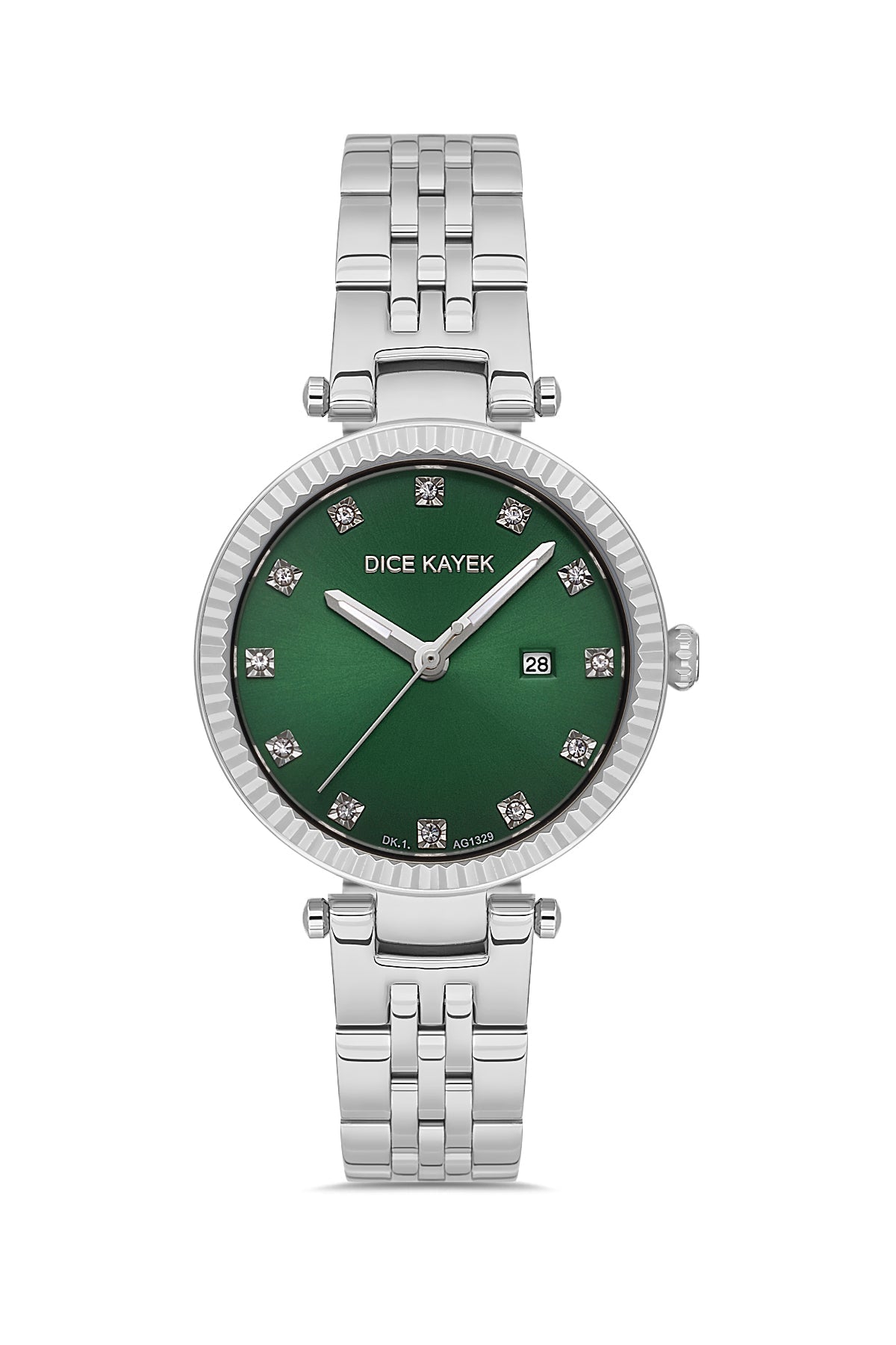 DICE KAYEK Yeşil Kadranlı Gümüş Kaplamalı Kadın Kol Saati - DK.1.AG1329.03