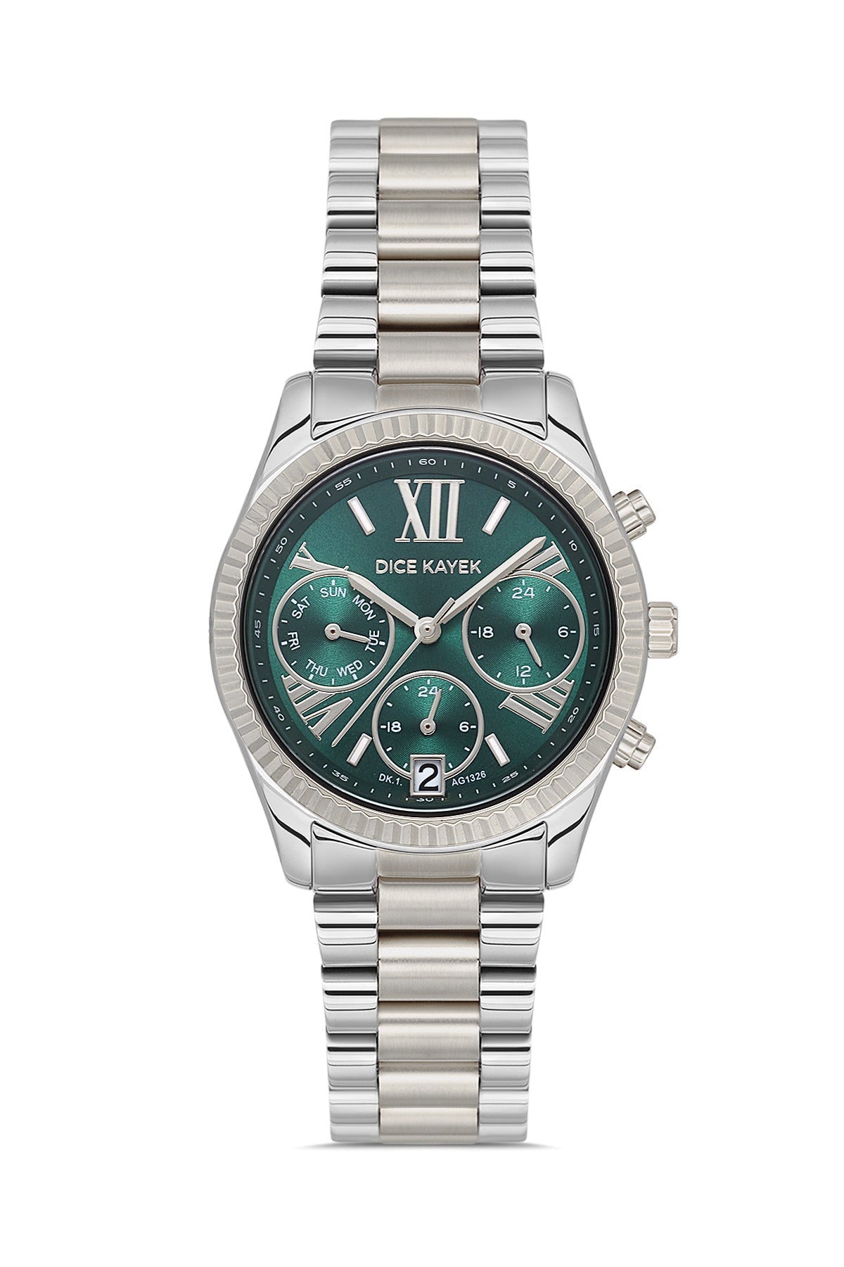 DICE KAYEK Yeşil Kadranlı Gümüş Kaplamalı Kadın Kol Saati - DK.1.AG1326.03