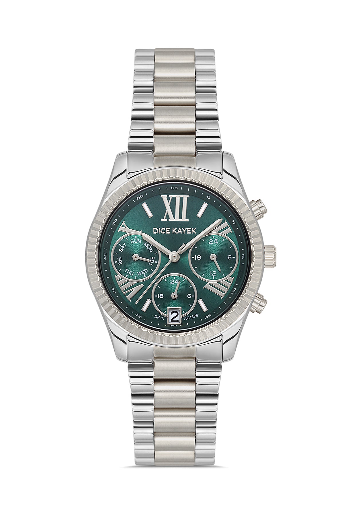 DICE KAYEK Yeşil Kadranlı Gümüş Kaplamalı Kadın Kol Saati - DK.1.AG1326.03