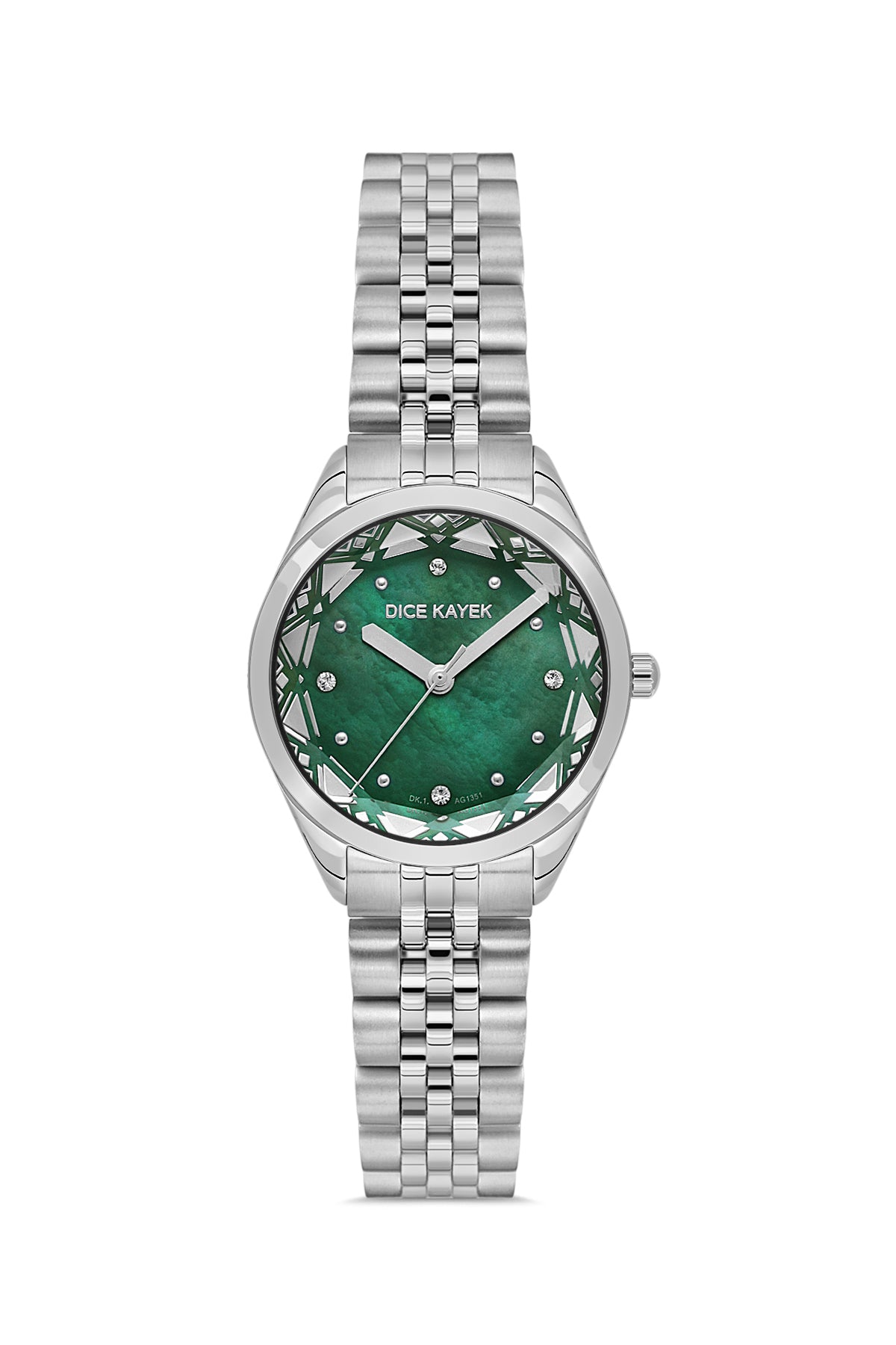 DICE KAYEK Yeşil Kadranlı Gümüş Kaplamalı Kadın Kol Saati - DK.1.AG1351.02