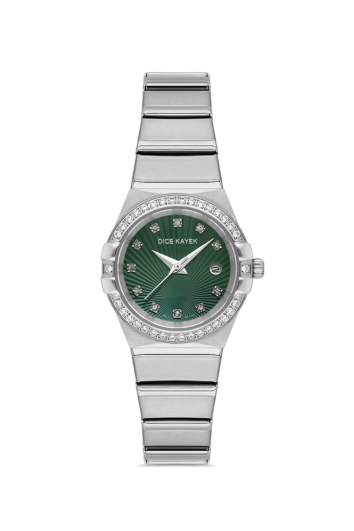 DICE KAYEK Yeşil Kadranlı Gümüş Kaplamalı Kadın Kol Saati - DK.1.AG1367.02