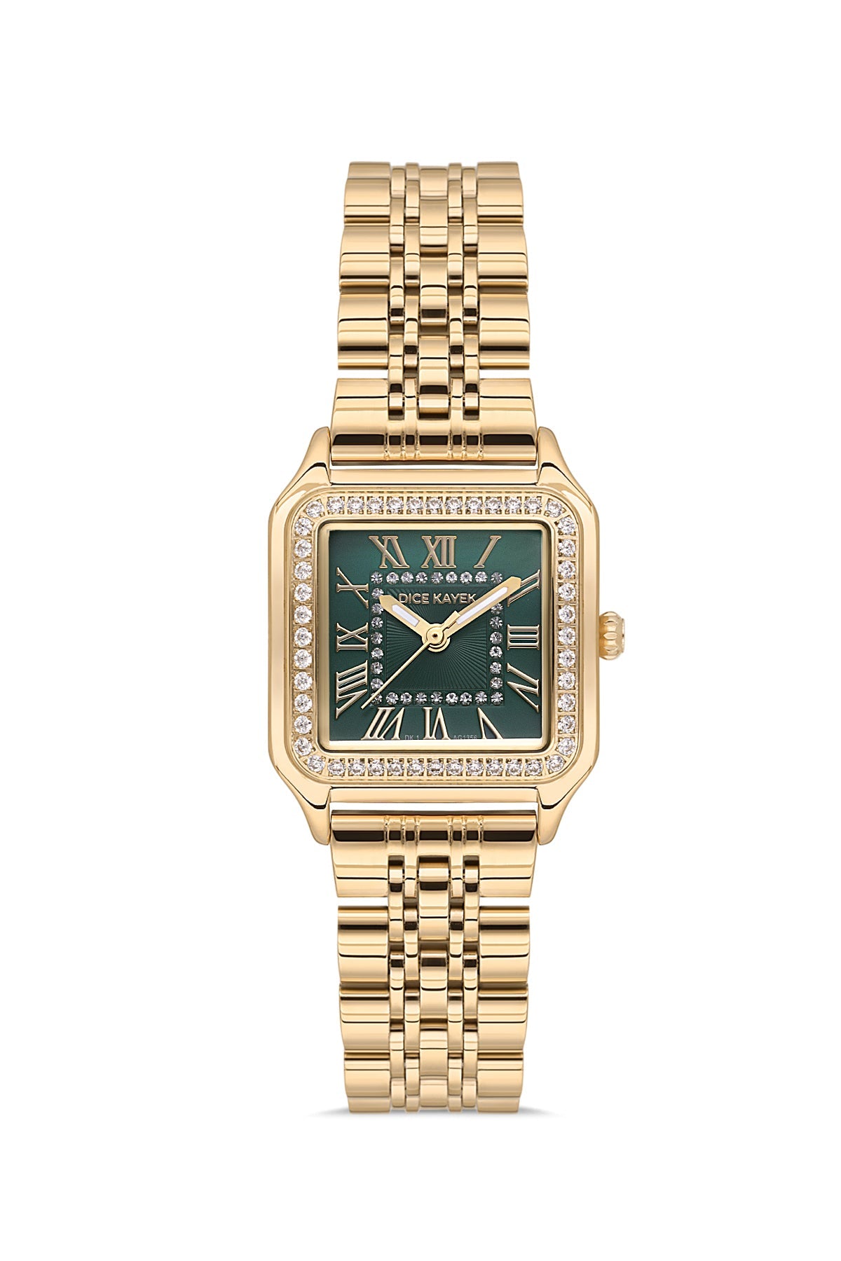DICE KAYEK Yeşil Kadranlı Sarı Kaplamalı Kadın Kol Saati - DK.1.AG1355.07