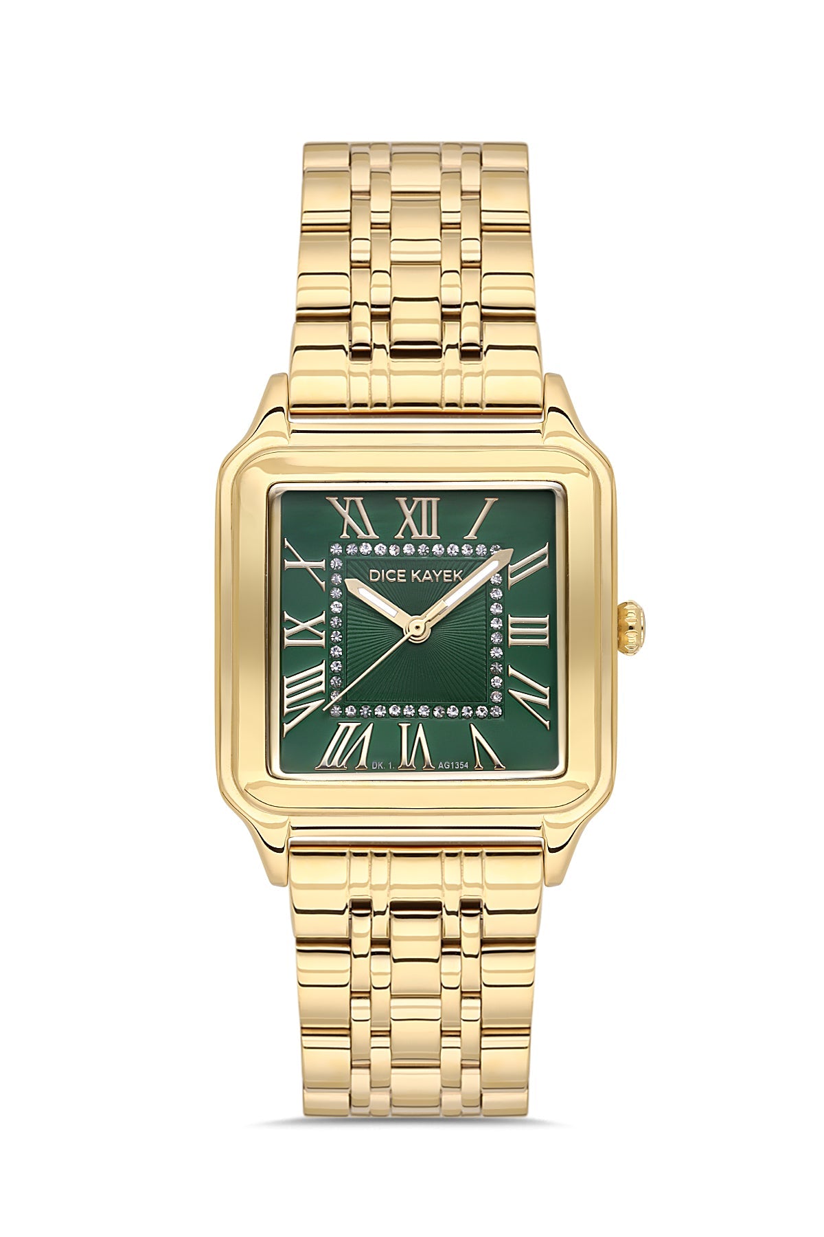 DICE KAYEK Yeşil Kadranlı Sarı Kaplamalı Kadın Kol Saati - DK.1.AG1354.07