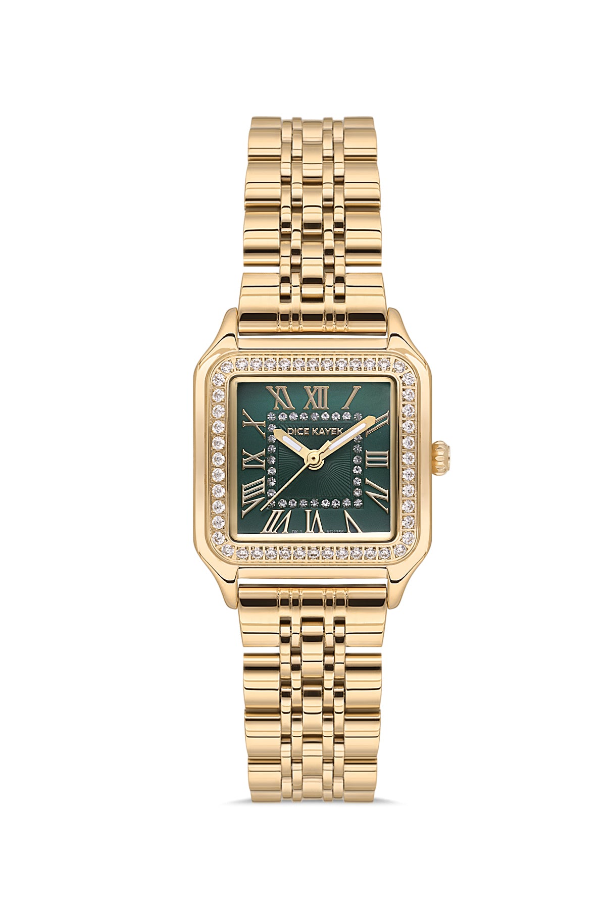 DICE KAYEK Yeşil Kadranlı Sarı Kaplamalı Kadın Kol Saati - DK.1.AG1355.07