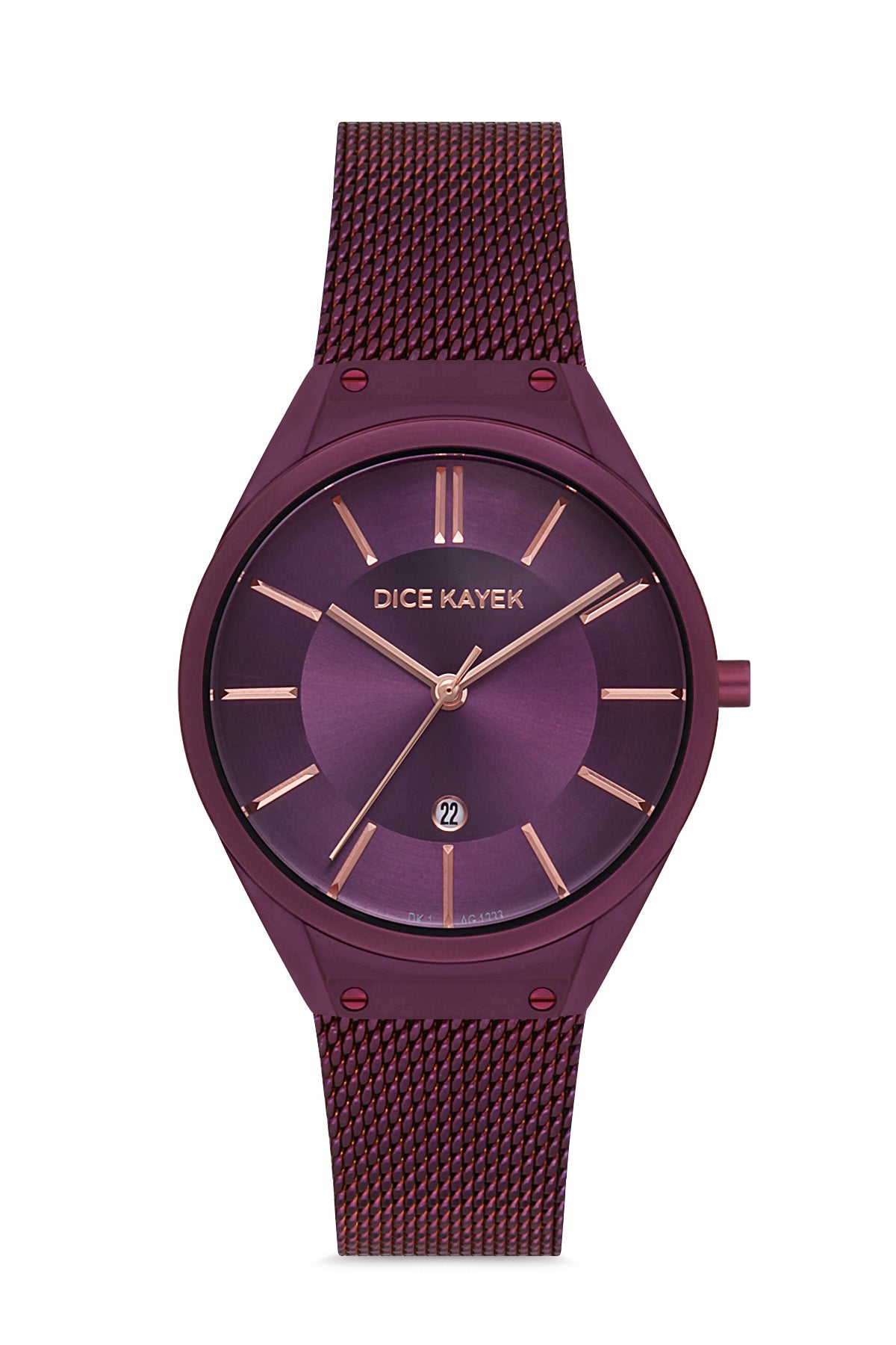 DICE KAYEK Purple Faced Purple Coated Women's Wristwatch