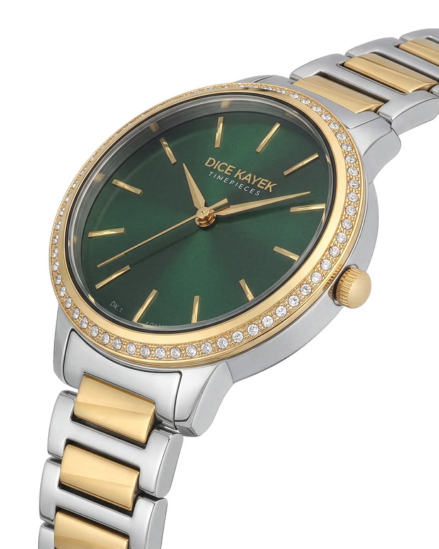DICE KAYEK Women's Silver Stainless Steel Watch With Green Dial - DK.1.AG1400.03