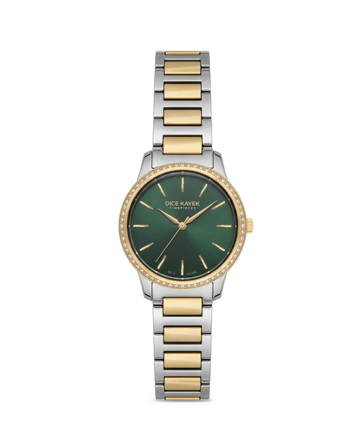 DICE KAYEK Women's Silver Stainless Steel Watch With Green Dial - DK.1.AG1400.03