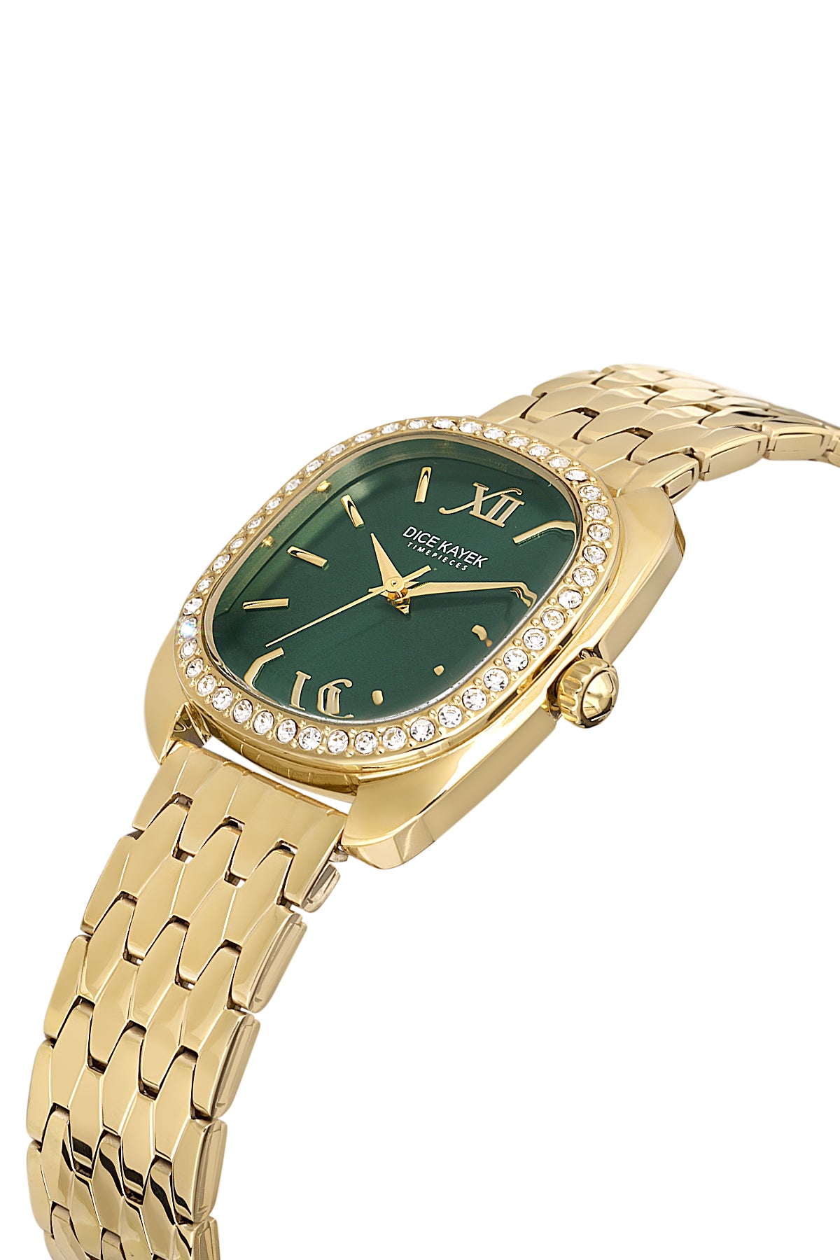 DICE KAYEK Yeşil Kadranlı Sari Paslanmaz masif çelik Kadın Kol Saati - DK.1.AG1380.07
