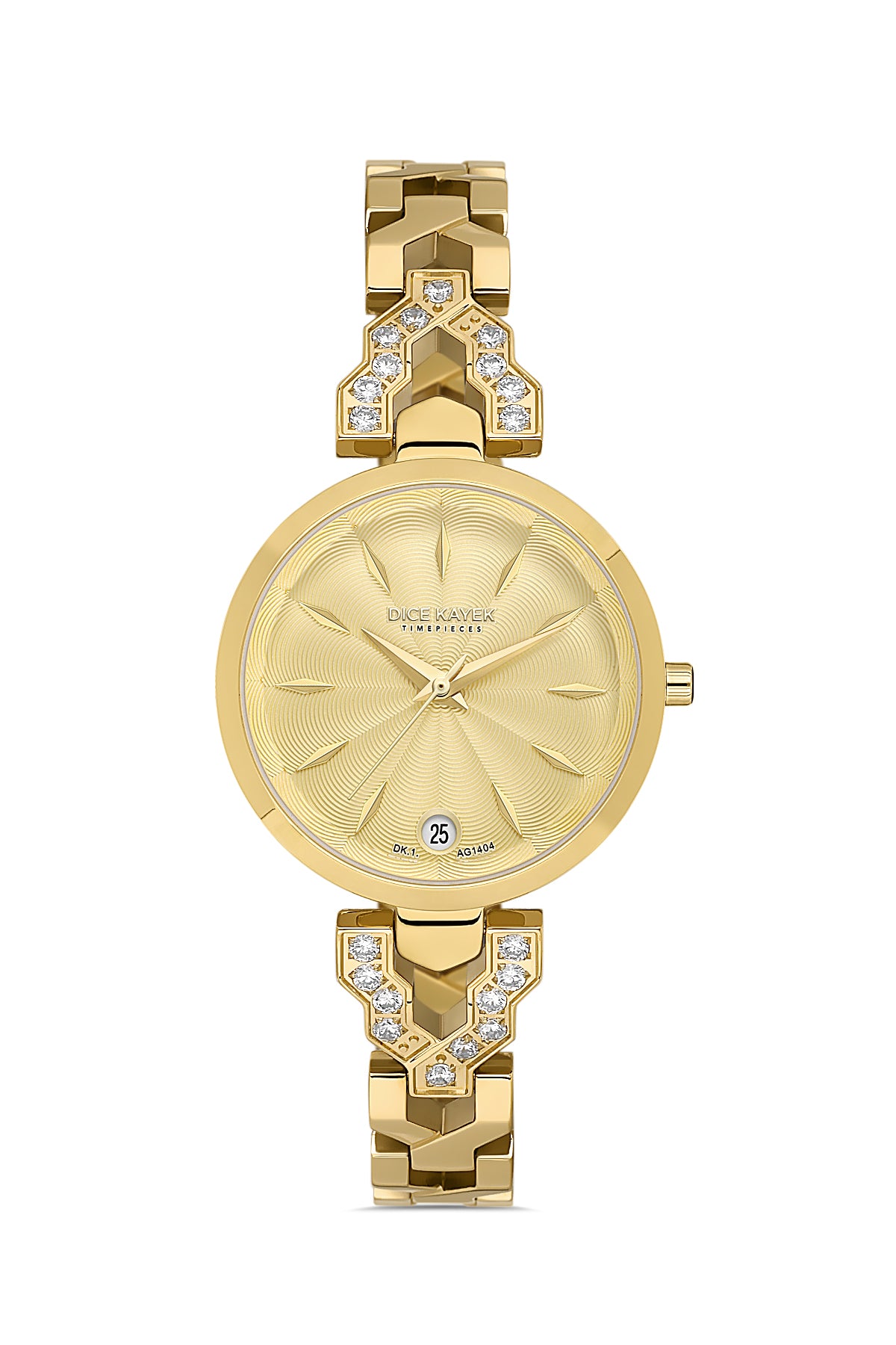 DICE KAYEK Sari Kadranlı Sari Paslanmaz masif çelik Kadın Kol Saati - DK.1.AG1404.04