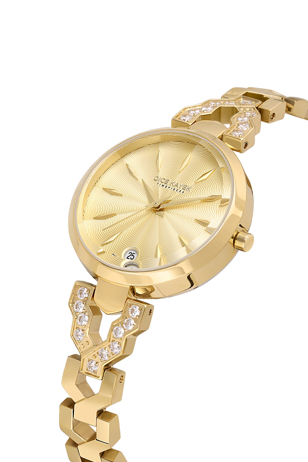 DICE KAYEK Sari Kadranlı Sari Paslanmaz masif çelik Kadın Kol Saati - DK.1.AG1404.04