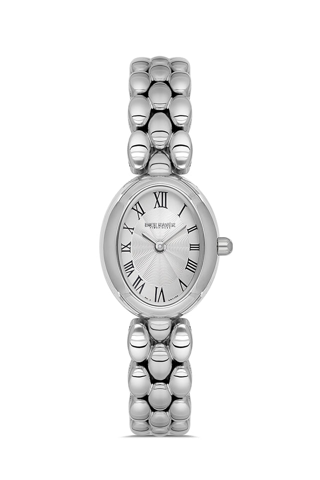Dice Kayek women's wristwatch with silver dial and silver-plated case, model DK.1.AG1422.01 — front view