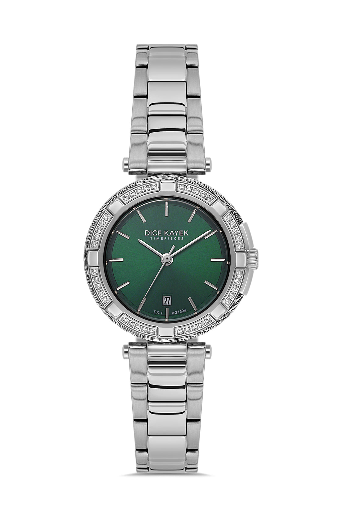 DICE KAYEK Women's Silver Watch With Green Dial - DK.1.AG1398.02