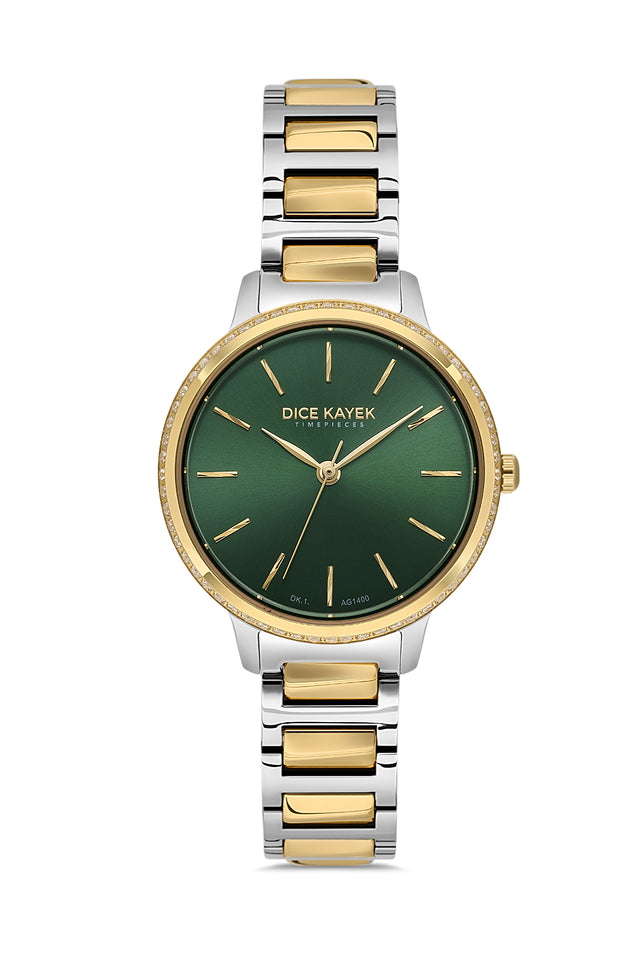 Women's Silver Watch With Green Dial