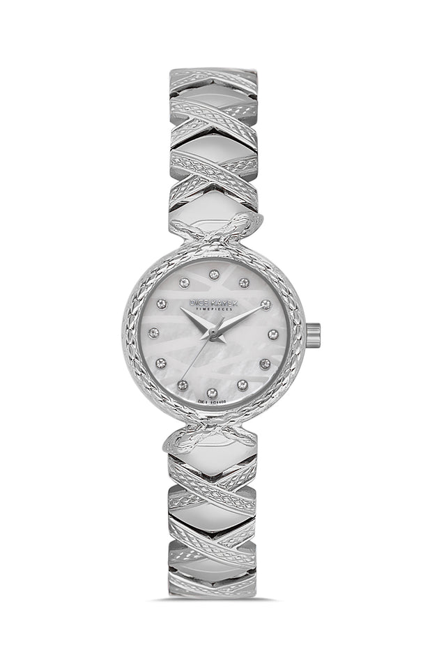 Dice Kayek women's wristwatch with silver dial and silver-plated case, model DK.1.AG1408.01 — front view