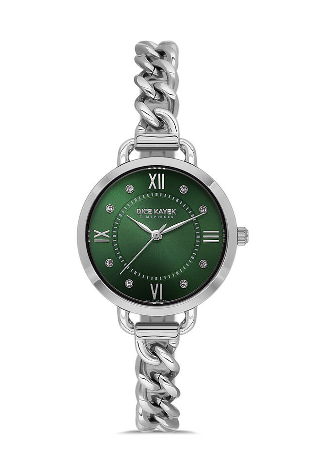 DICE KAYEK Women's Silver Watch With Green Dial - DK.1.AG1409.03