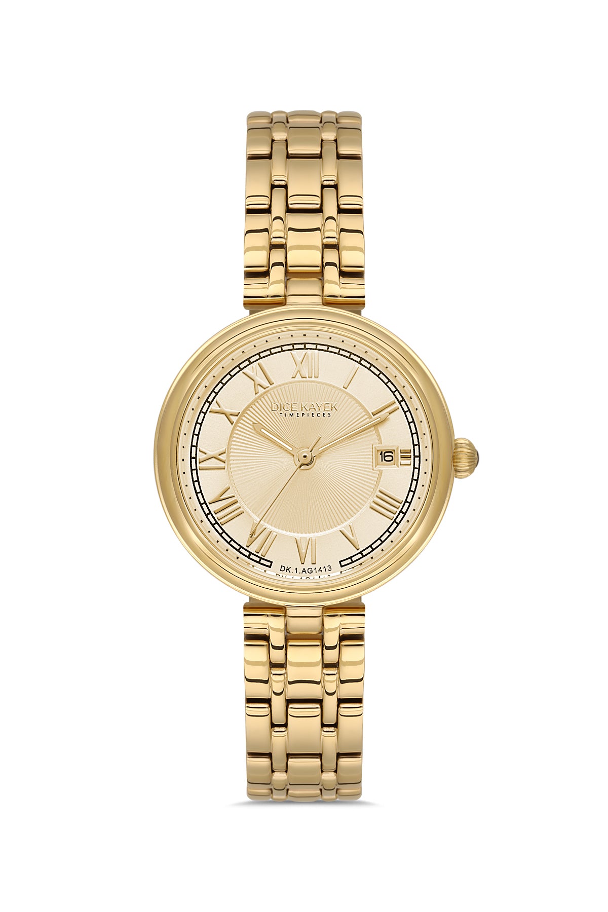 Dice Kayek Women's Gold Dial Gold Stainless Steel Watch - DK.1.AG1413.08