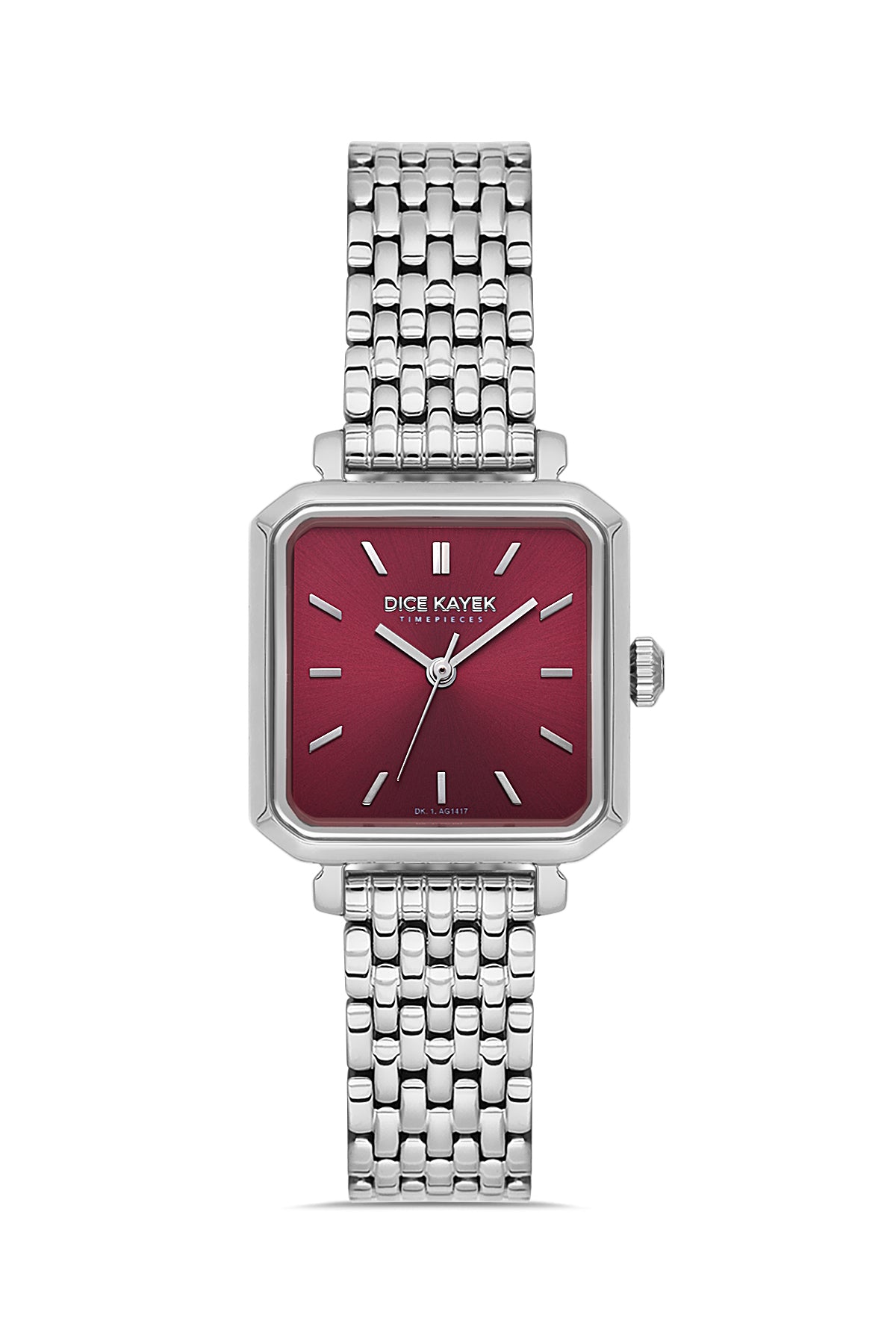 DICE KAYEK Women's Silver Stainless Steel Watch with Burgundy Dial - DK.1.AG1417.02