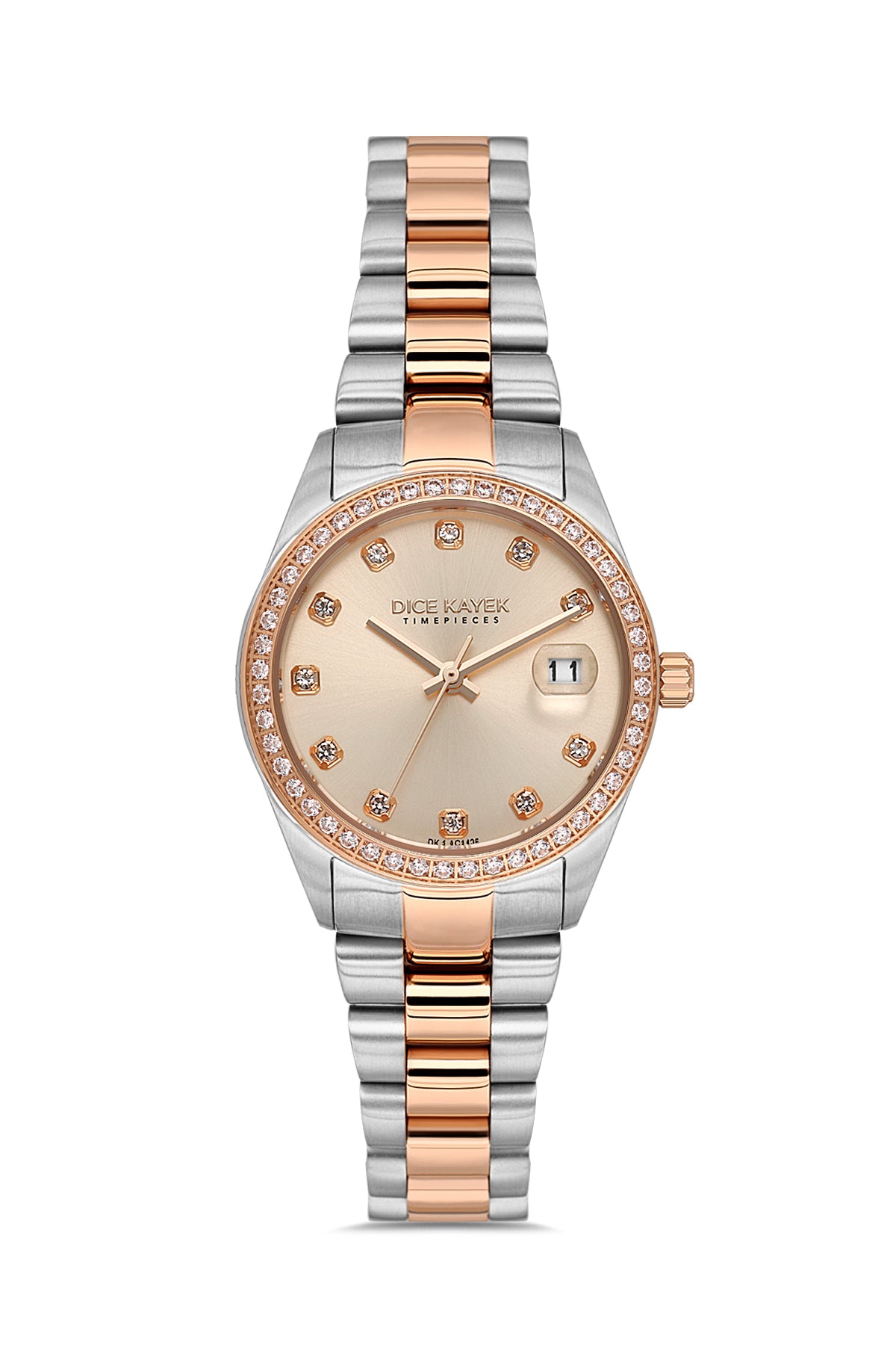 Dice Kayek Women's Brown Dial Rose Gold & Silver Stainless Steel Watch - DK.1.AG1426.11