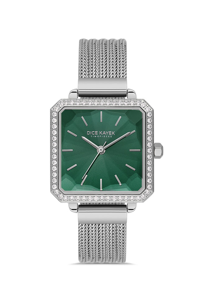 DICE KAYEK Women's Silver Watch With Green Dial - DK.1.AG1432.19