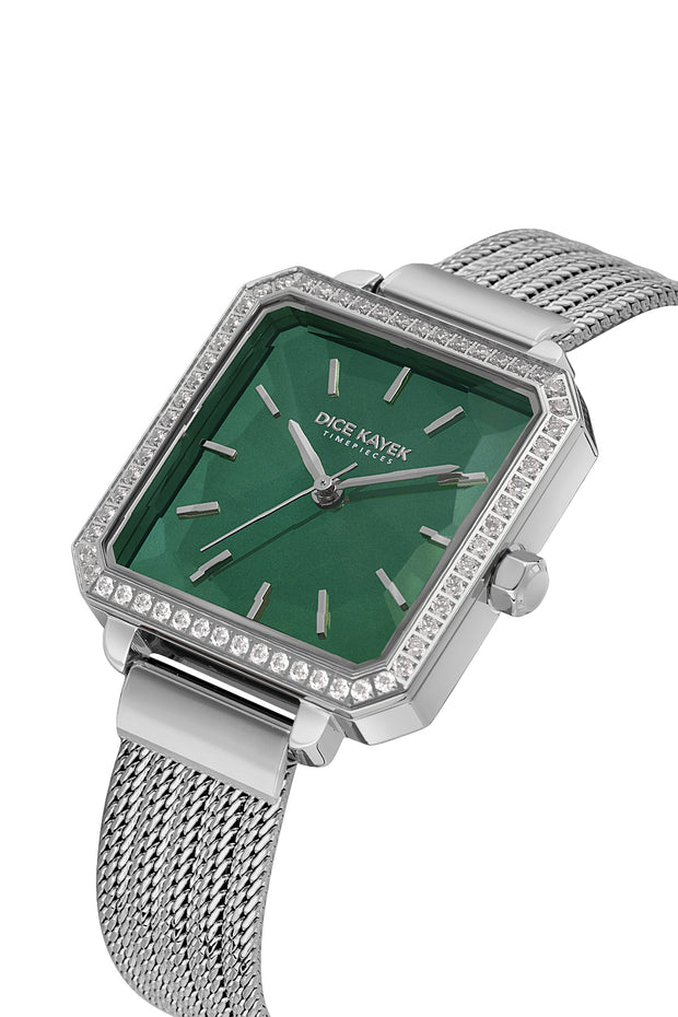 DICE KAYEK Women's Silver Watch With Green Dial - DK.1.AG1432.19