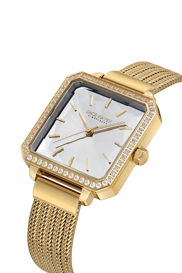 DICE KAYEK Women's Gold Watch With Silver Dial - DK.1.AG1432.20